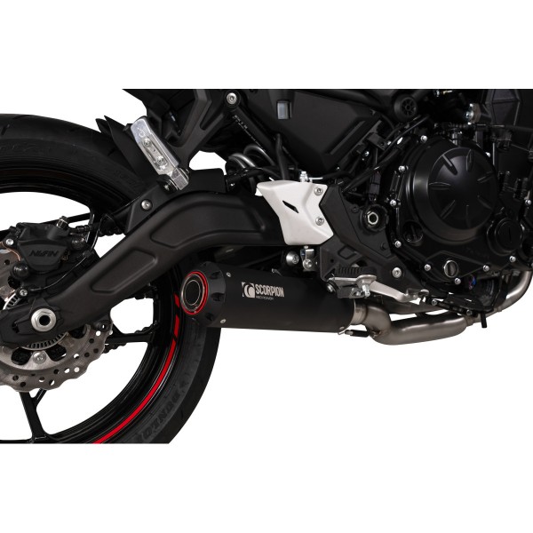 SCORPION RED POWER FULL SYSTEM BRUSHED STAINLESS EXHAUST FOR KAWASAKI Z 650 2020-2025 PART # PKA144SYSBCER