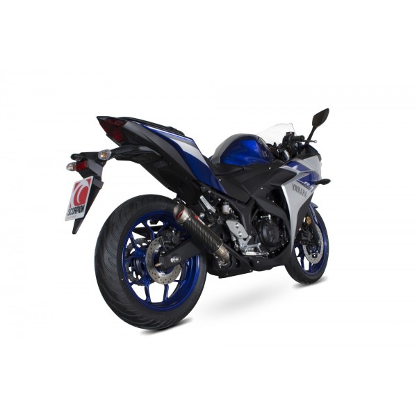 SCORPION RP1-GP SLIP-ON CARBON FIBRE FOR YAMAHA YZF R3-R25 2014-2020 PART # YA1001CEM