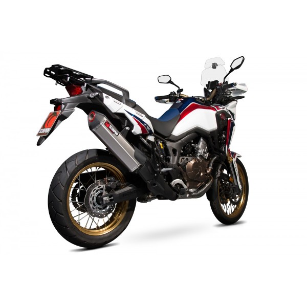 SCORPION SERKET PARALLEL SLIP-ON BRUSHED STAINLESS FOR HONDA CRF 1000 L AFRICA TWIN 2015-2019 PART # RHA173SEO