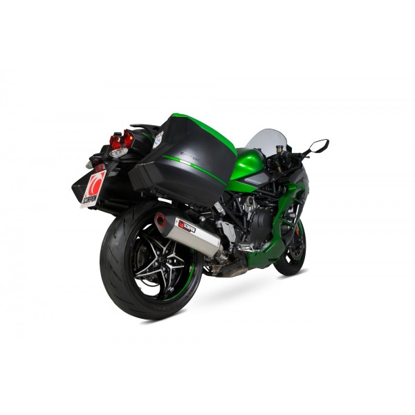SCORPION SERKET PARALLEL SLIP-ON BRUSHED STAINLESS FOR KAWASAKI NINJA H2 SX INC SE 2018-2020 PART # RKA122SEO