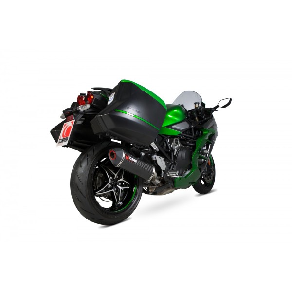 SCORPION SERKET PARALLEL SLIP-ON CARBON FIBRE FOR KAWASAKI NINJA H2 SX INC SE 2018-2020 PART # RKA122CEO