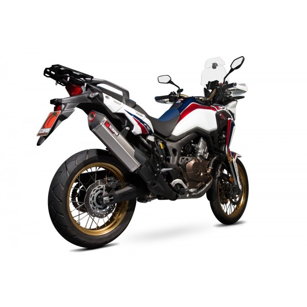 SCORPION SERKET PARALLEL SLIP-ON TITANIUM FOR HONDA CRF 1000 L AFRICA TWIN 2015-2019 PART # RHA173TEO