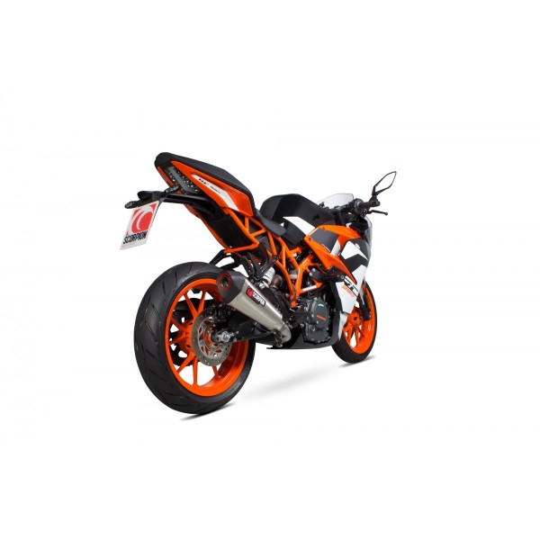 SCORPION SERKET TAPER SLIP-ON BRUSHED STAINLESS FOR KTM RC 390 2017-2020 PART # RKT89SEO