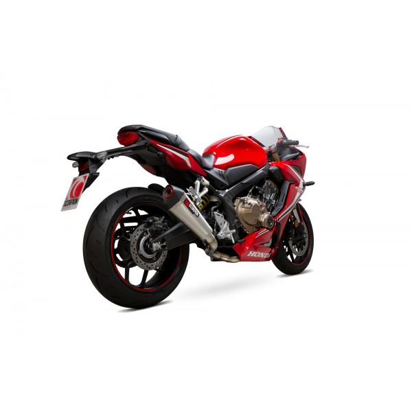 SCORPION SERKET TAPER FULL SYSTEM BRUSHED STAINLESS FOR HONDA CBR 650 R 2019-2020 PART # RHA190SYSSEO