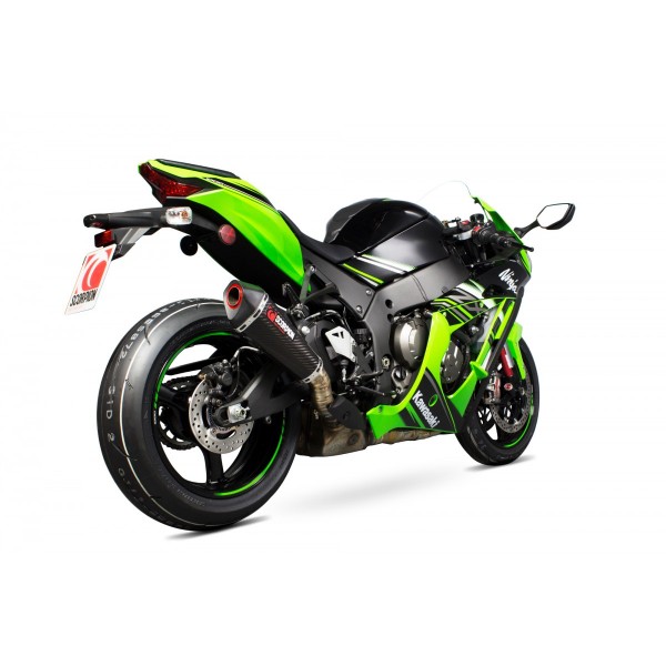 SCORPION SERKET TAPER SLIP-ON BLACK CERAMIC FOR KAWASAKI NINJA ZX-10R-ZX-10RR 2016-2020 PART # RKA113CEO