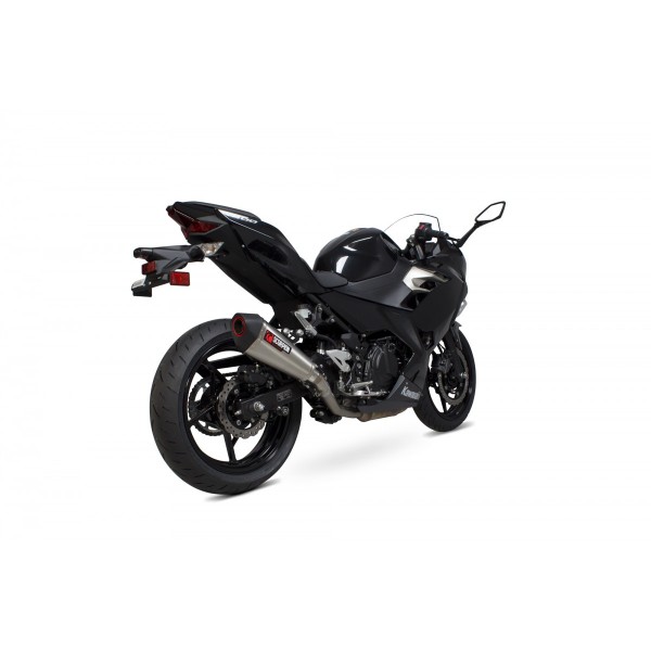SCORPION SERKET TAPER SLIP-ON BRUSHED STAINLESS FOR KAWASAKI NINJA 400-250 2018-2020 PART # RKA121SEO