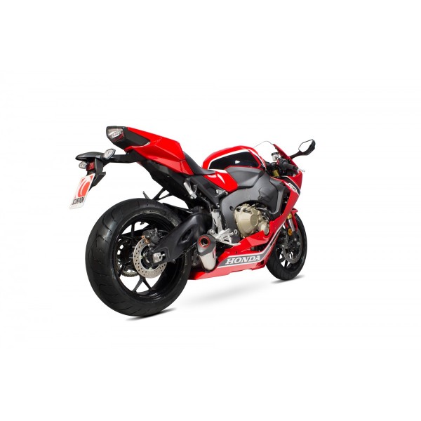 SCORPION SERKET TAPER SLIP-ON BRUSHED STAINLESS FOR HONDA CBR 1000 RR INC SP 2017-2020 PART # RHA175SEO
