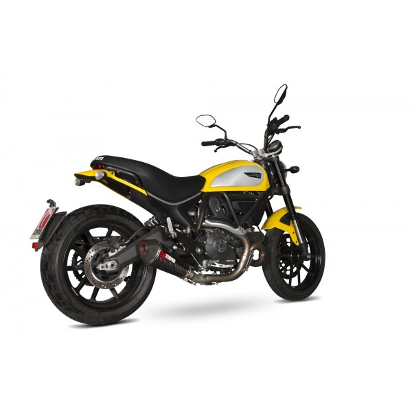 SCORPION SERKET TAPER SLIP-ON CARBON FIBRE FOR DUCATI SCRAMBLER 2015-2020 PART # RDI62CEO
