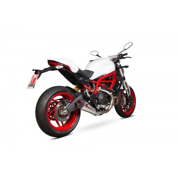 SCORPION SERKET TAPER SLIP-ON REMOVES FACTORY CATALYST TITANIUM FOR DUCATI MONSTER 797 2017-2020 PART # RDI65TEO
