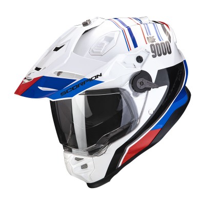 SCORPION ADF-9000 AIR DESERT WHITE BLUE RED HELMET