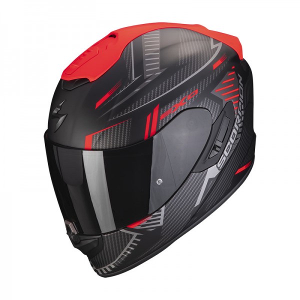 SCORPION EXO 1400 EVO AIR SHELL BLACK MATT RED HELMET