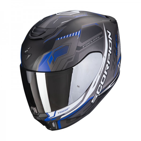 SCORPION EXO 391 HAUT BLACK MATT BLUE HELMET