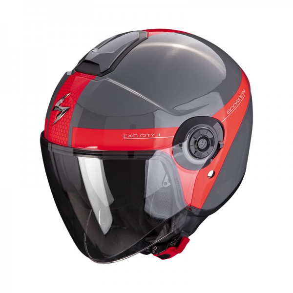 SCORPION EXO CITY 2 SHORT GREY RED HELMET