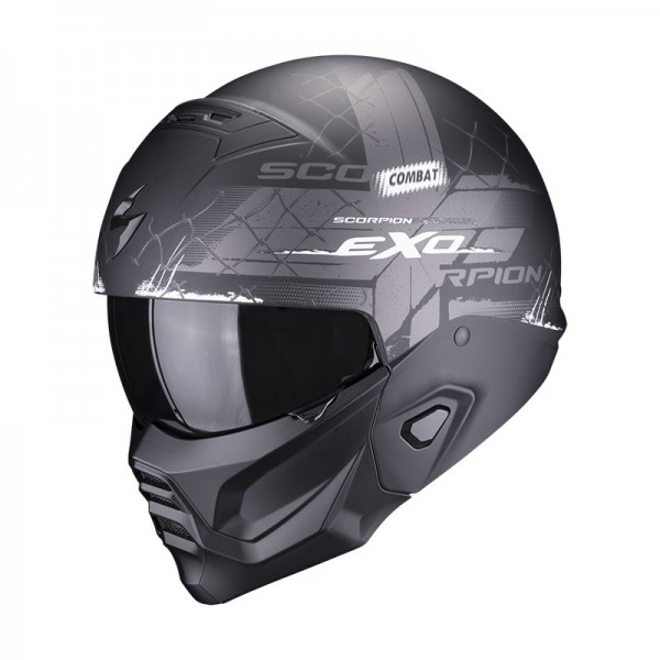 SCORPION EXO COMBAT 2 XENON BLACK MATT WHITE HELMET