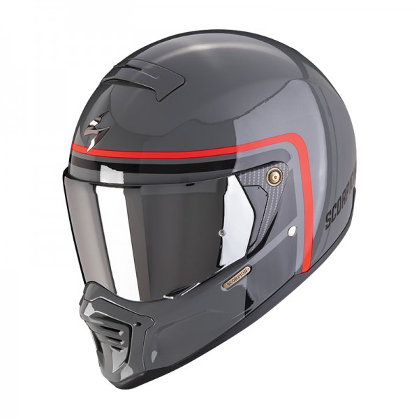 SCORPION EXO HX1 NOSTALGIA GREY BLACK RED HELMET