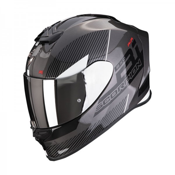 SCORPION EXO-R1 EVO AIR FINAL SILVER BLACK WHITE HELMET
