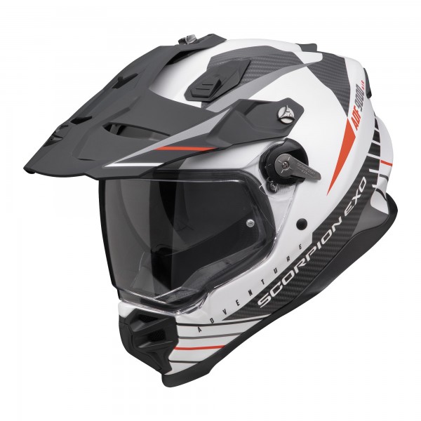SCORPION ADF-9000 AIR FEAT WHITE RED HELMET
