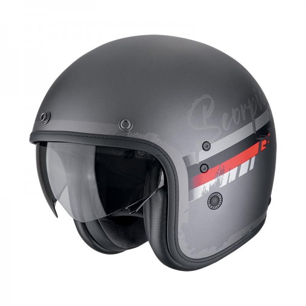 SCORPION BELFAST EVO ADONIS SILVER RED MATT HELMET