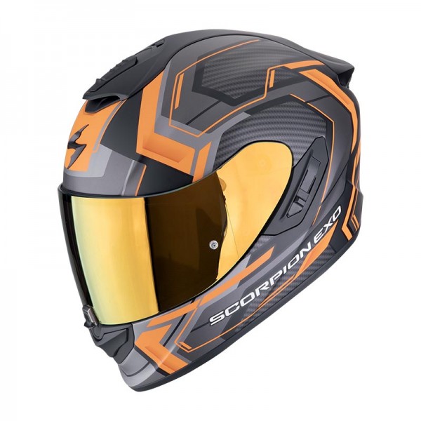 SCORPION EXO 1400 EVO 2 AIR LINART ORANGE HELMET