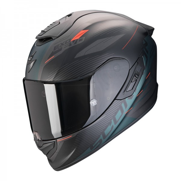 SCORPION EXO 1400 EVO 2 AIR LUMA BLACK MATT GREEN HELMET