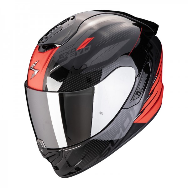 SCORPION EXO 1400 EVO 2 AIR LUMA BLACK RED HELMET