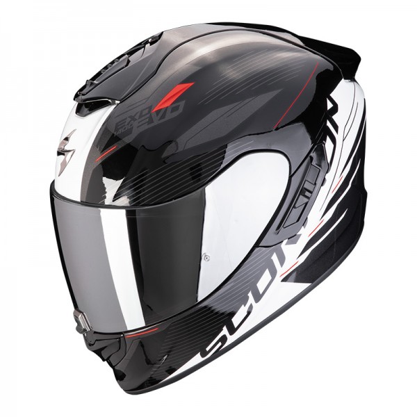 SCORPION EXO 1400 EVO 2 AIR LUMA BLACK WHITE HELMET
