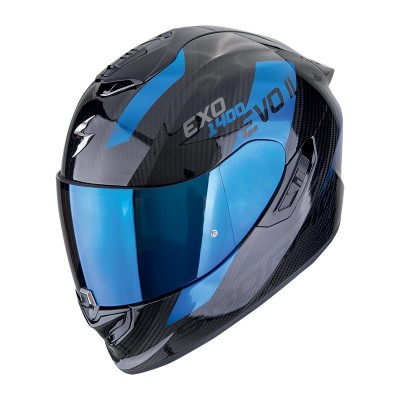 SCORPION EXO 1400 EVO 2 CARBON AIR PLATTED BLUE HELMET