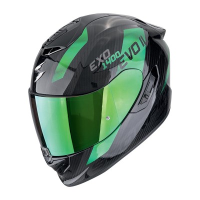 SCORPION EXO 1400 EVO 2 CARBON AIR PLATTED GREEN HELMET