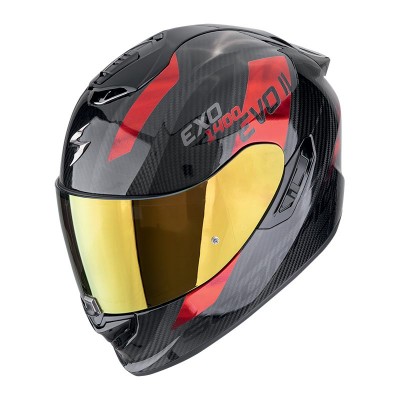 SCORPION EXO 1400 EVO 2 CARBON AIR PLATTED RED HELMET