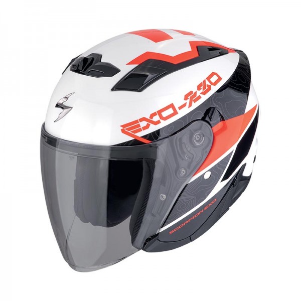 SCORPION EXO 230 BAND WHITE RED HELMET