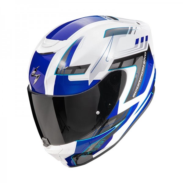 SCORPION EXO 391 CAPTOR WHITE BLUE HELMET