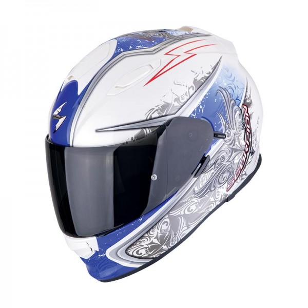 SCORPION EXO 491 RUN WHITE BLUE HELMET