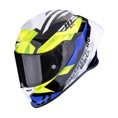SCORPION EXO R1 EVO 2 AIR VALERE BLUE YELLOW HELMET