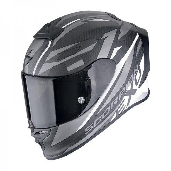 SCORPION EXO R1 EVO CARBON AIR RUNNER WHITE HELMET