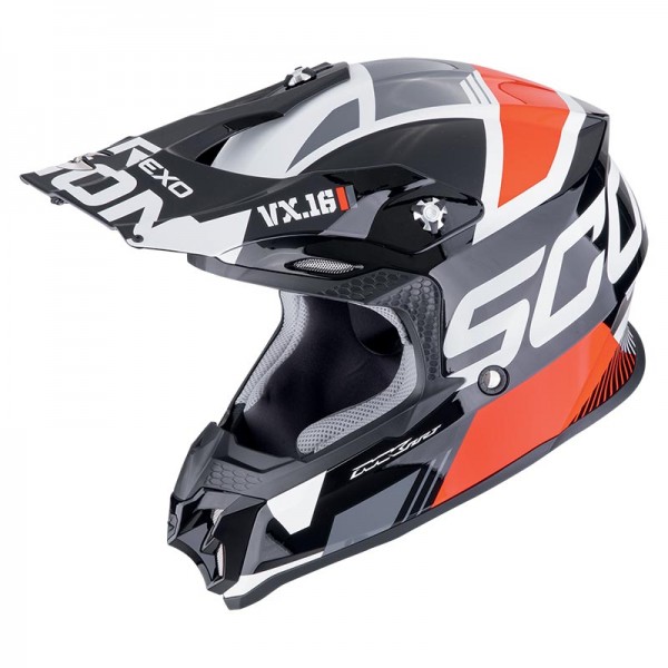 SCORPION VX-16 EVO AIR ANALOG BLACK RED HELMET