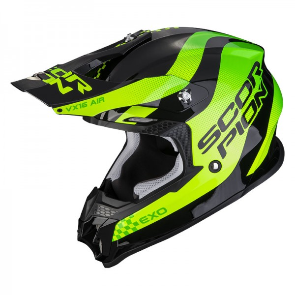 SCORPION EXO VX-16 EVO AIR SOUL BLACK GREEN HELMET