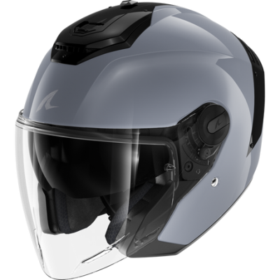 SHARK RS JET BLANK GUN SILVER HELMET