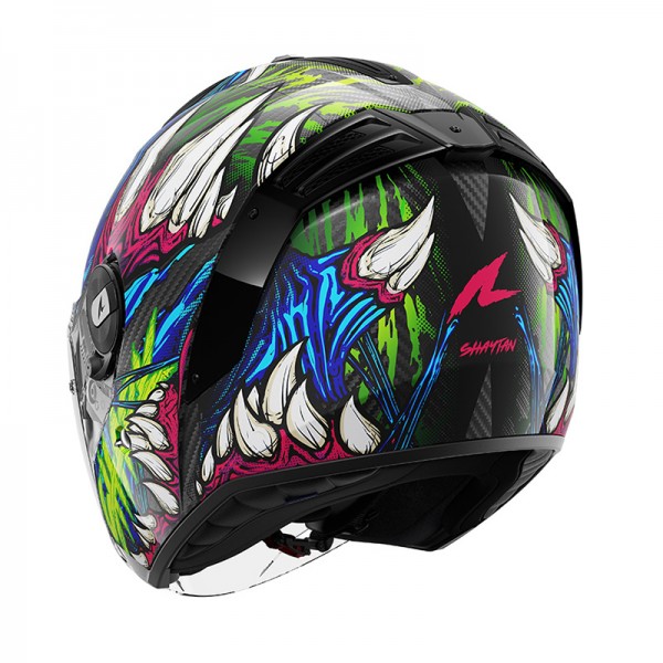 SHARK RS JET CARBON SHAYTAN GREEN PURPLE HELMET
