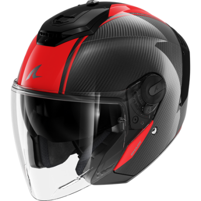 SHARK RS JET CARBON SKIN CARBON RED CARBON HELMET