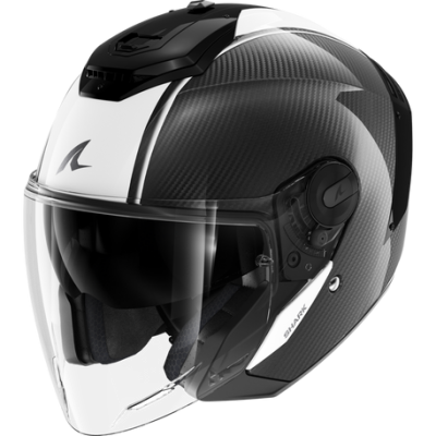 SHARK RS JET CARBON SKIN CARBON WHITE BLACK HELMET