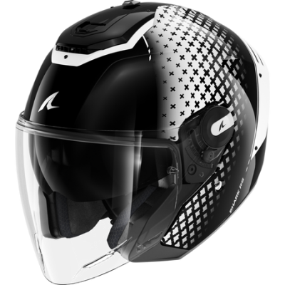 SHARK RS JET STRIDE BLACK WHITE BLACK HELMET