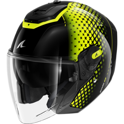 SHARK RS JET STRIDE BLACK YELLOW SILVER HELMET