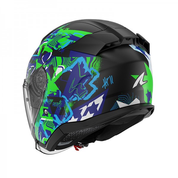 SHARK SKWAL JET PRANZ MAT GREEN BLUE HELMET