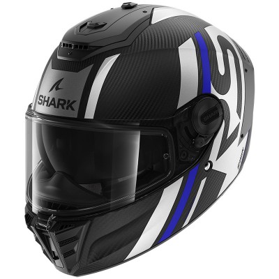 SHARK SPARTAN RS CARBON SHAWN MAT BLUE HELMET