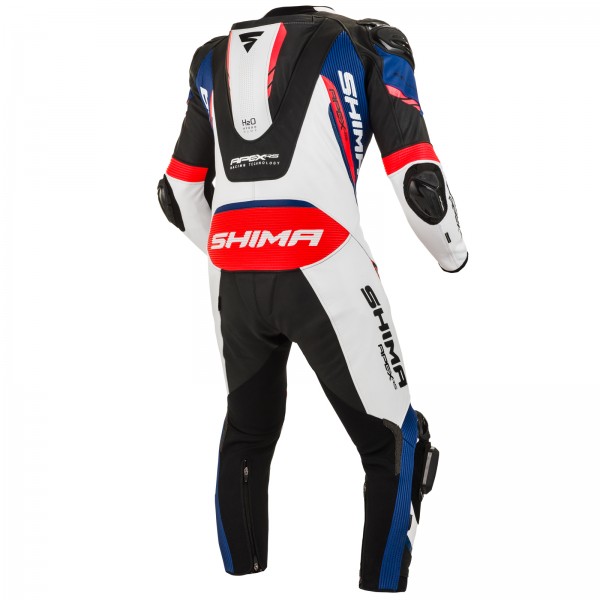 Shima Apex Rs 1-Pc White Blue Red Fluo Leather Suit