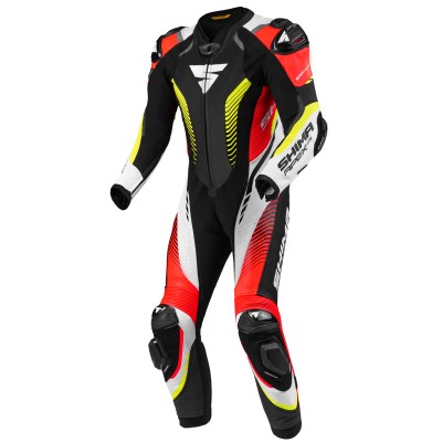 Shima Apex Rs 1-Pc White Yellow Fluo Red Fluo Leather Suit