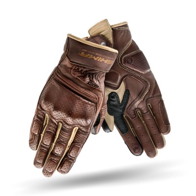 Shima Aviator Brown Beige Vintage Gloves