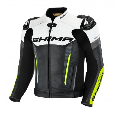 Shima Bandit Black White Yellow Fluo Leather Jacket