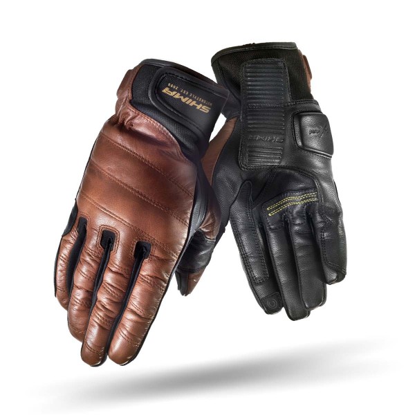 Shima Revolver Black Brown Vintage Gloves