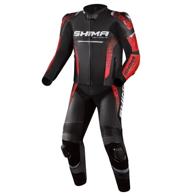Shima Str 2.0 2-Pc Black Red Leather Suit